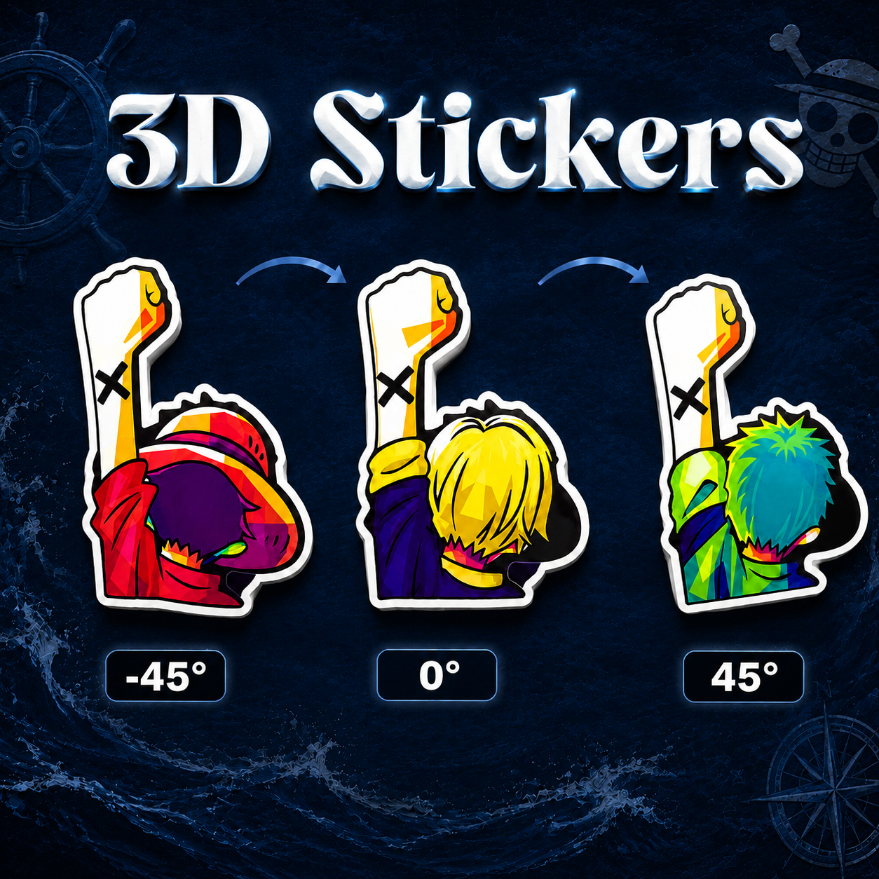 One Piece 3D Stickers - ScandiAnime