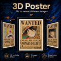 One Piece - Wanted Luffy, Zoro and Sanji 3D Poster - ScandiAnime
