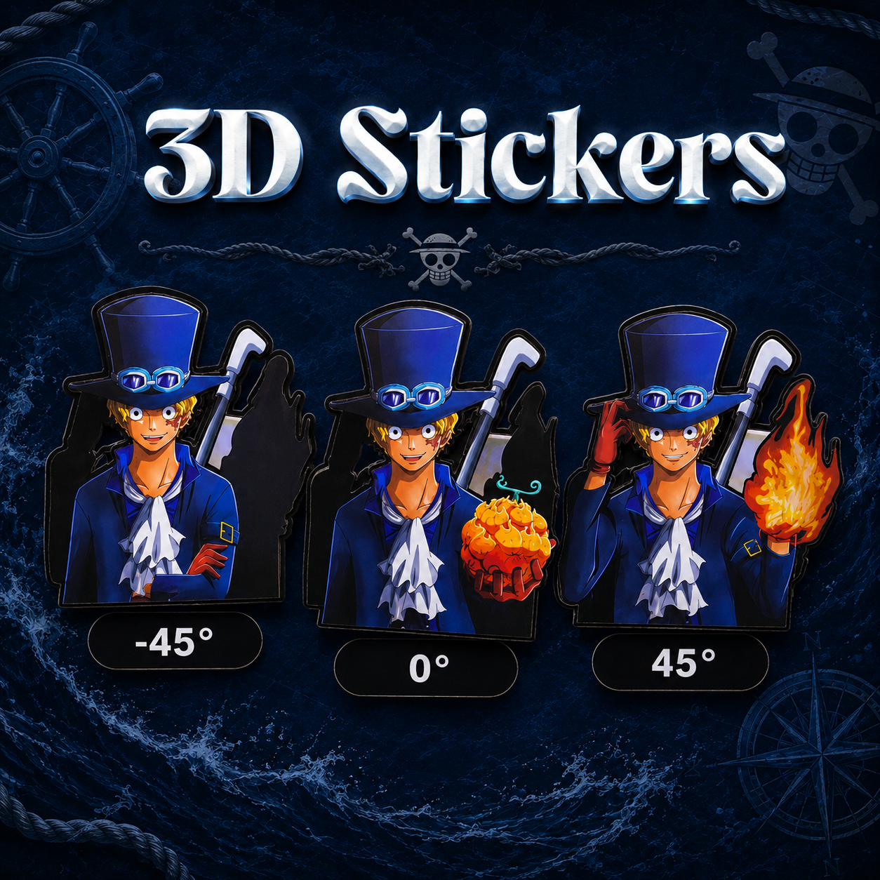 One Piece - Sabo 3D Stickers - ScandiAnime