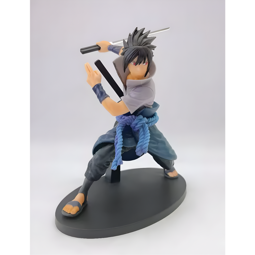ScandiAnime Sasuke figure from Naruto series, detailed collectible figure showcasing Sasuke Uchiha in dynamic pose.