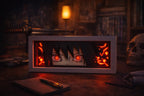 Sasuke Uchiha Aura Lamp by ScandiAnime, illuminated design featuring Sasuke Uchiha's iconic character with blue aura effects.