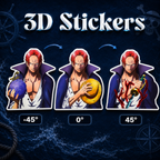 One Piece - Shanks 3D Stickers - ScandiAnime