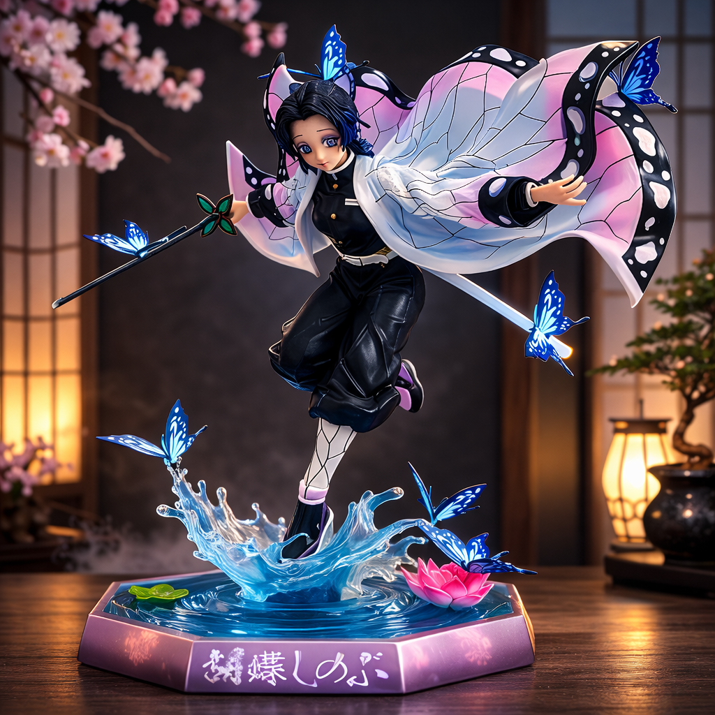 Shinobu Kocho figure from ScandiAnime featuring detailed anime character with intricate costume and vibrant colors.