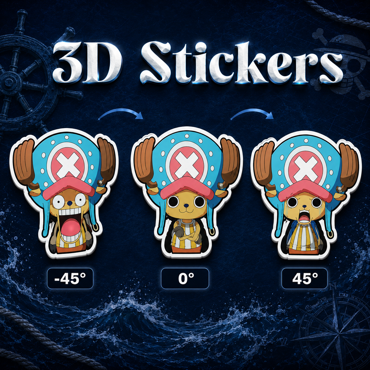 One Piece - Tony Chopper 3D Stickers - ScandiAnime