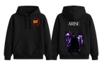 ScandiAnime Solo Leveling Arise hoodie featuring bold graphic design, comfortable fit, and casual style in black fabric.