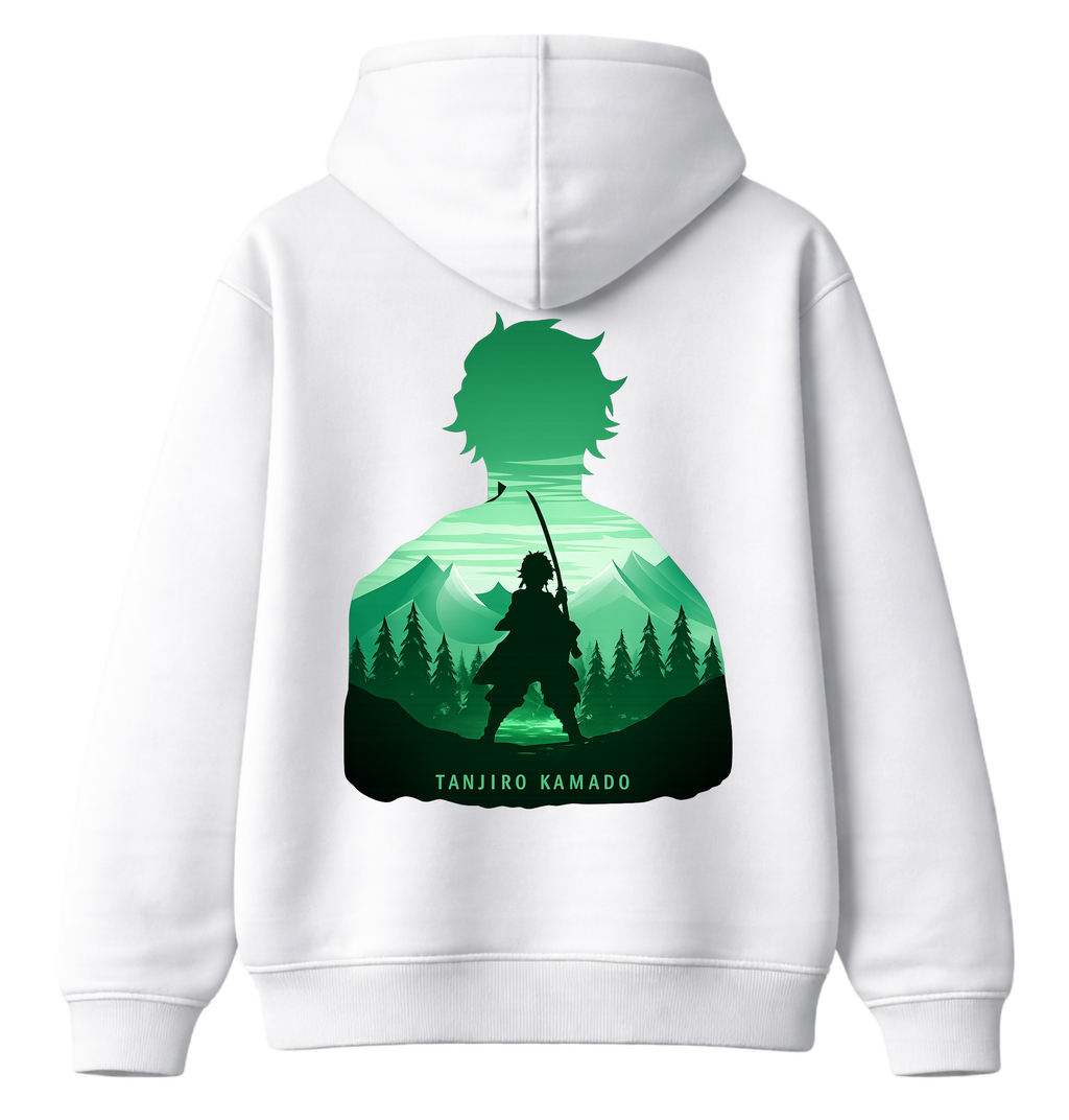 Tanjiro hoodie from ScandiAnime featuring detailed character artwork, comfortable fit, and tan color.