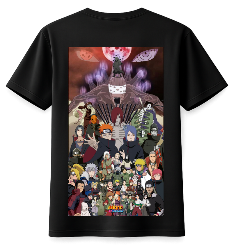 Naruto Shippuden T-Shirt by ScandiAnime featuring Naruto character illustration, casual cotton fabric, and vibrant design.