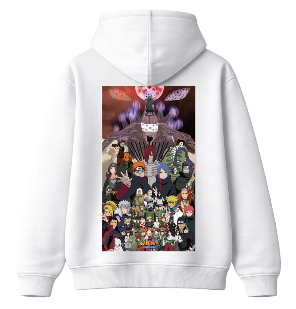 ScandiAnime Naruto Shippuden hoodie featuring Naruto character design, comfortable casual hoodie for anime fans.