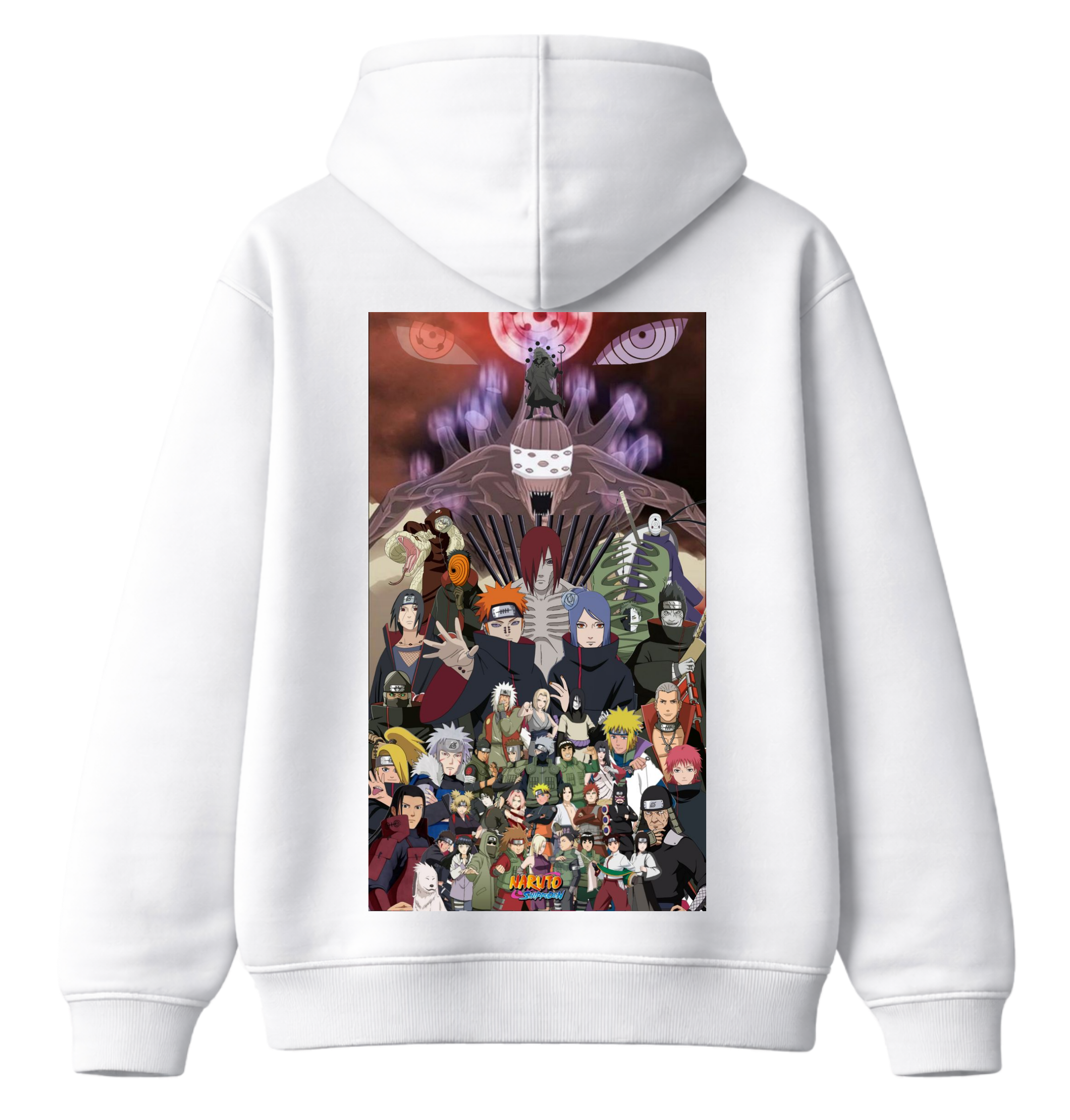 ScandiAnime Naruto Shippuden hoodie featuring Naruto character design, comfortable casual hoodie for anime fans.