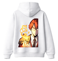 ScandiAnime Choi Jong-In hoodie showing a comfortable black hoodie with graphic design on the front and a drawstring hood.