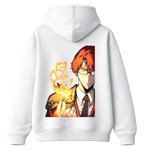 ScandiAnime Choi Jong-In hoodie showing a comfortable black hoodie with graphic design on the front and a drawstring hood.