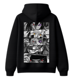Naruto Shippuden hoodie by ScandiAnime featuring character print, black fabric with front pocket and hood, casual streetwear style.