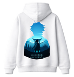 ScandiAnime Giyu hoodie featuring a graphic design of Giyu from an anime, black hoodie with colorful character print.