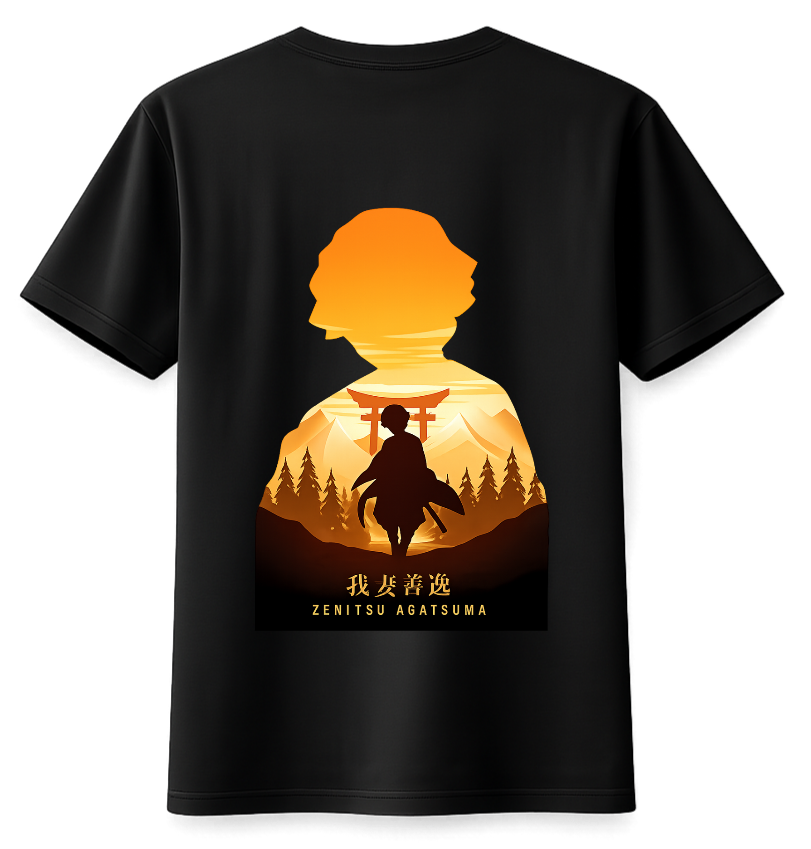 Zenitsu T-Shirt by ScandiAnime featuring a colorful anime character illustration on a comfortable casual t-shirt.