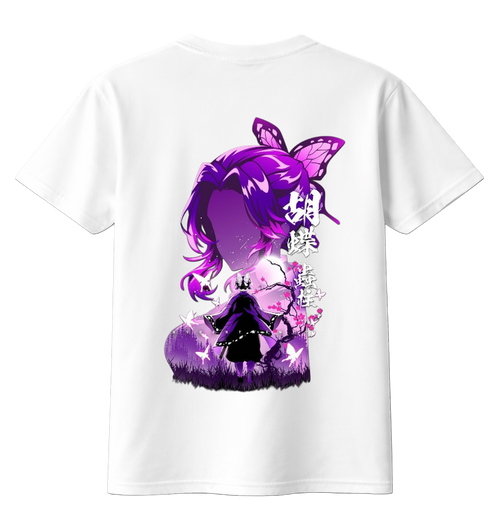 ScandiAnime Shinobu Kocho T-Shirt featuring anime character graphic on soft fabric, casual fit, perfect for fans of Demon Slayer.