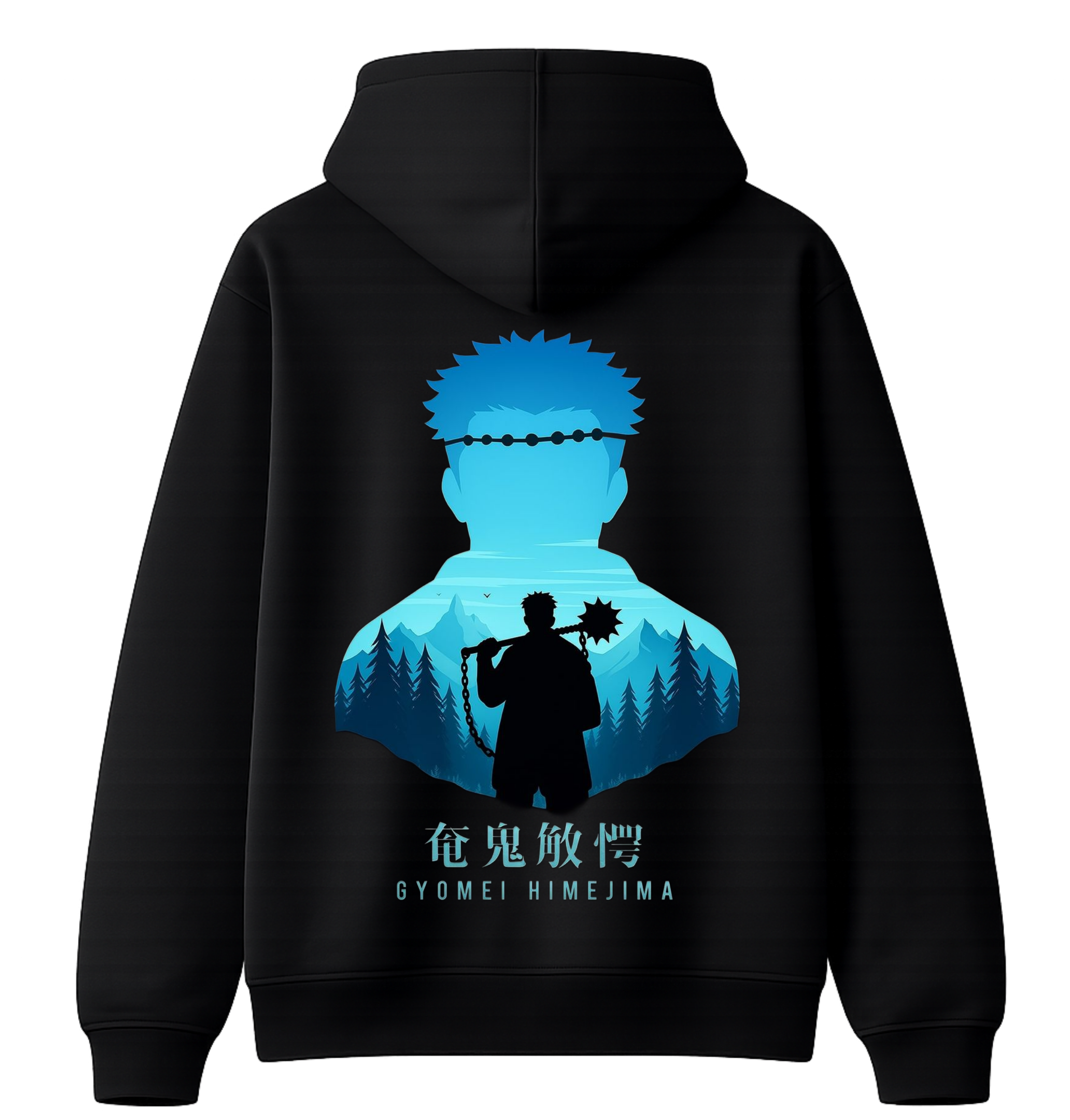 ScandiAnime Gyomei hoodie featuring a detailed graphic design on the front, made of soft fabric, perfect for casual wear.