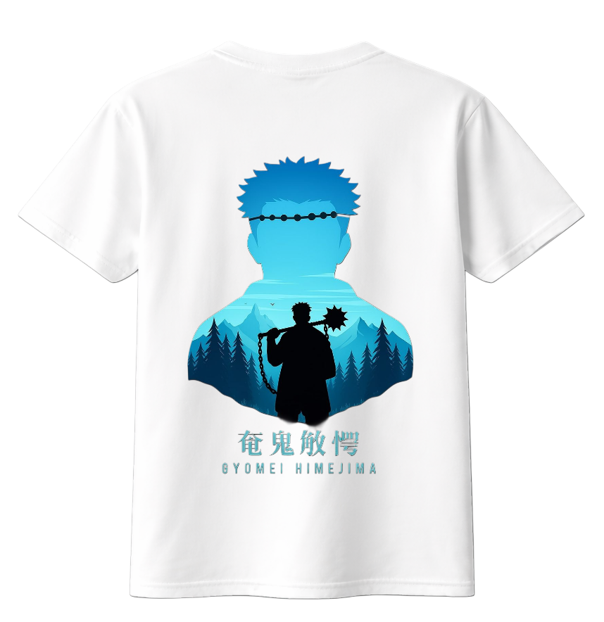 ScandiAnime Gyomei T-Shirt featuring a detailed graphic design of Gyomei from the anime series.