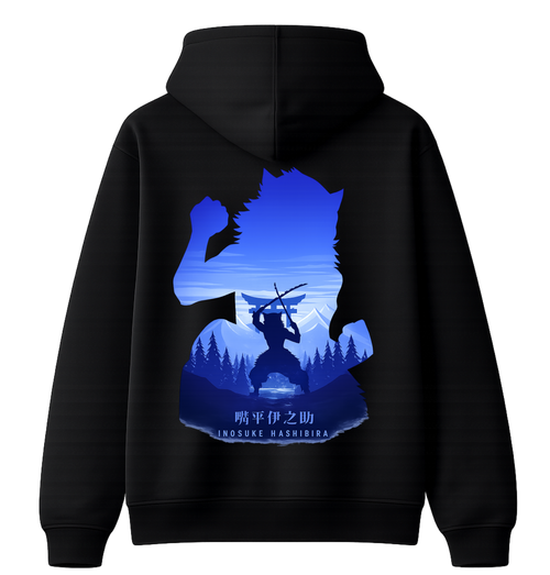 ScandiAnime Inosuke hoodie featuring a detailed graphic design, comfortable fit, and soft fabric for anime fans.