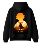 ScandiAnime Zenitsu hoodie featuring a detailed graphic of Zenitsu from Demon Slayer on dark fabric.