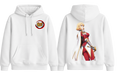 White ScandiAnime Cha Hae-In hoodie featuring a comfortable fit and stylish design, perfect for casual wear.