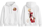 White ScandiAnime Cha Hae-In hoodie featuring a comfortable fit and stylish design, perfect for casual wear.