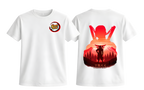 White Tengen T-Shirt by ScandiAnime featuring a bold design, made from soft cotton fabric, perfect for anime fans.