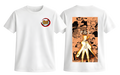 White Naruto T-Shirt by ScandiAnime featuring a graphic print of Naruto Uzumaki in a casual style.