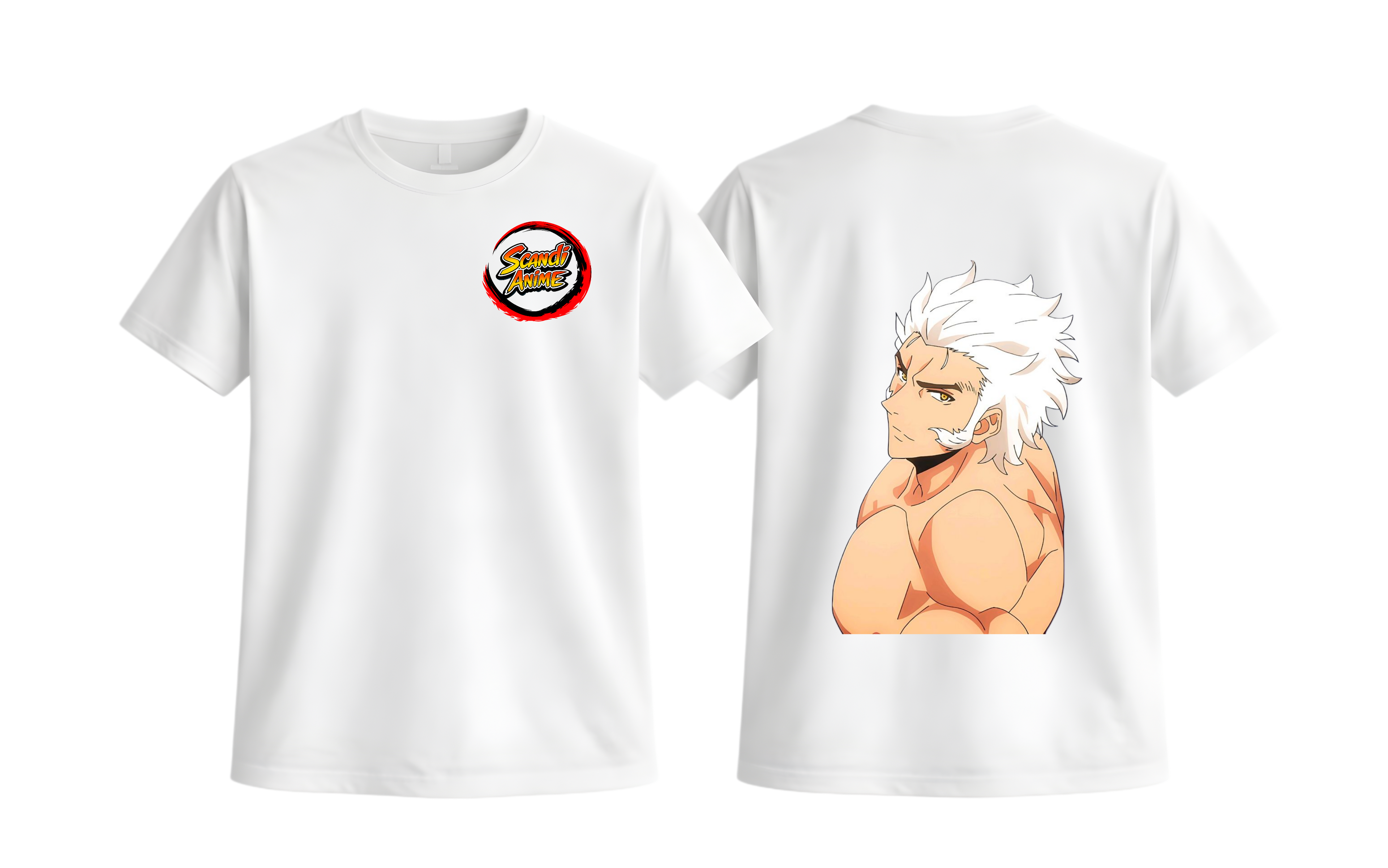 White Baek Yoon-Ho ScandiAnime T-Shirt with graphic print, casual fit, and soft cotton fabric.