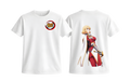 White Cha Hae-in T-shirt from ScandiAnime featuring a graphic design, casual fit, and soft cotton fabric.