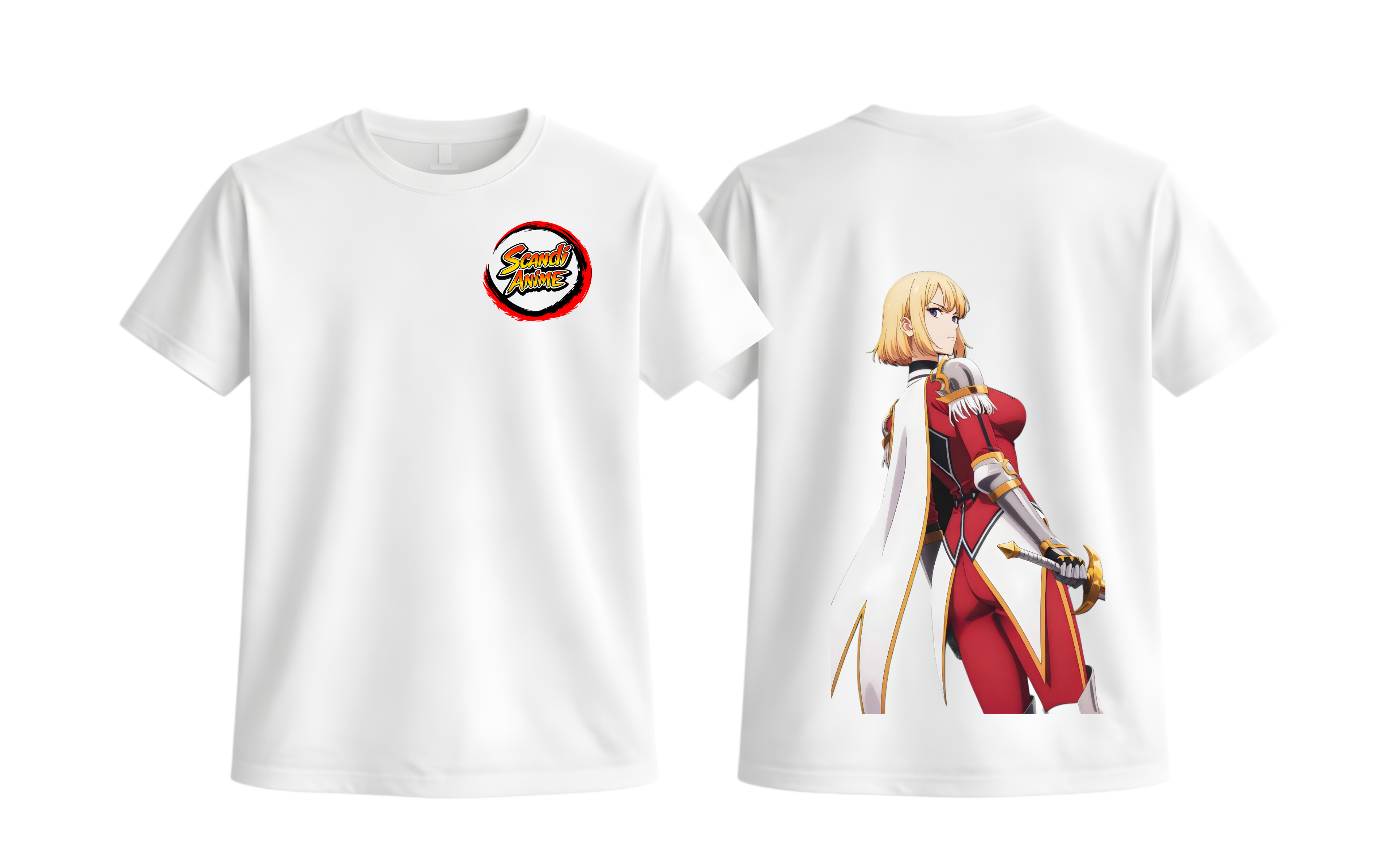 White Cha Hae-in T-shirt from ScandiAnime featuring a graphic design, casual fit, and soft cotton fabric.