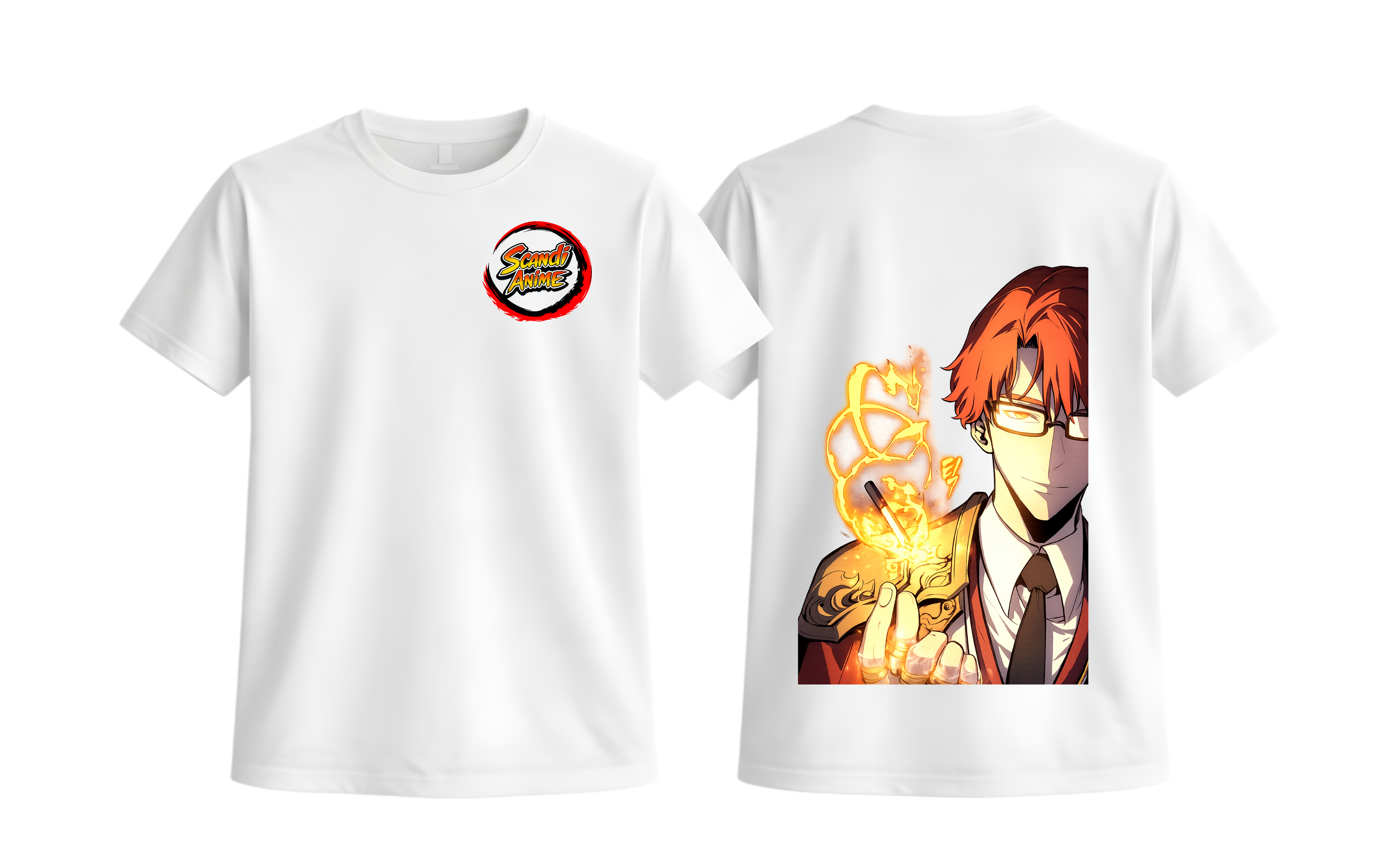 White Choi Jong-In T-shirt by ScandiAnime featuring a casual fit and graphic design on the front.