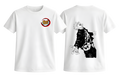 White Gojo T-Shirt by ScandiAnime featuring a graphic design of the character Gojo Satoru from anime.