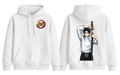 White Yuta hoodie from ScandiAnime, casual sweatshirt with a comfortable fit and minimalist design.