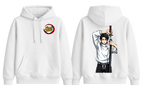 White Yuta hoodie from ScandiAnime, casual sweatshirt with a comfortable fit and minimalist design.