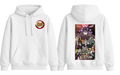White Naruto Shippuden hoodie by ScandiAnime featuring anime character graphic and comfortable hoodie design.
