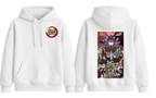 White Naruto Shippuden hoodie by ScandiAnime featuring anime character graphic and comfortable hoodie design.
