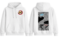 White Gojo and Sukuna manga hoodie by ScandiAnime, featuring bold graphic prints of popular anime characters.
