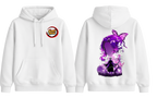White Shinobu Kocho hoodie from ScandiAnime featuring anime-inspired design and comfortable fabric, perfect for fans of Demon Slayer.