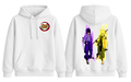 White Naruto and Sasuke hoodie by ScandiAnime featuring anime character graphics and a comfortable fit.