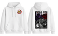 White Sasuke and Itachi hoodie from ScandiAnime featuring detailed character artwork and comfortable hoodie design.