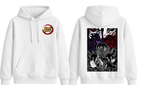 White Sasuke and Itachi hoodie from ScandiAnime featuring detailed character artwork and comfortable hoodie design.