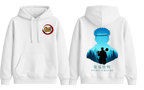 White Gyomei hoodie from ScandiAnime featuring a comfortable fit and detailed graphic design on the front.