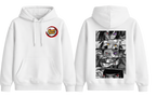 White Naruto Shippuden hoodie by ScandiAnime featuring Naruto character graphics and comfortable fabric for fans of the anime.