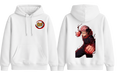 White Yuji hoodie from ScandiAnime, casual hoodie with a comfortable fit and soft fabric, perfect for everyday wear.