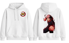 White Yuji hoodie from ScandiAnime, casual hoodie with a comfortable fit and soft fabric, perfect for everyday wear.