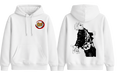 White Gojo hoodie by ScandiAnime, featuring a comfortable fit and stylish design, perfect for casual wear.