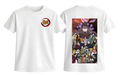 White Naruto Shippuden T-Shirt by ScandiAnime featuring iconic character design on soft cotton fabric.