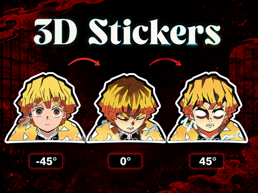 Demon Slayer - Zenitsu 3D Stickers - ScandiAnime