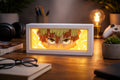 ScandiAnime Zenitsu Aura Lamp glowing with vibrant yellow light, showcasing a detailed figure of Zenitsu from anime.