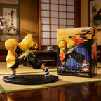 Anime character figurine with packaging on a wooden floor